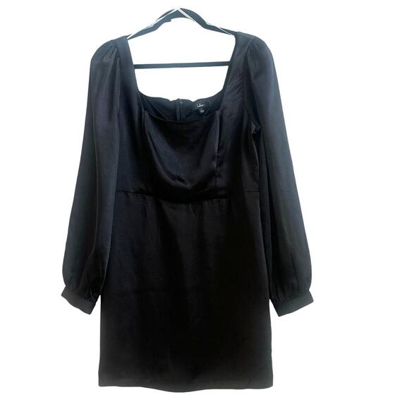 Lulus Size: Large Got The Love Black Satin Mini Dress - Picture 2 of 10